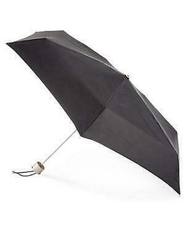 Totes Mini Umbrella with NeverWet, Black and White Polka Dot