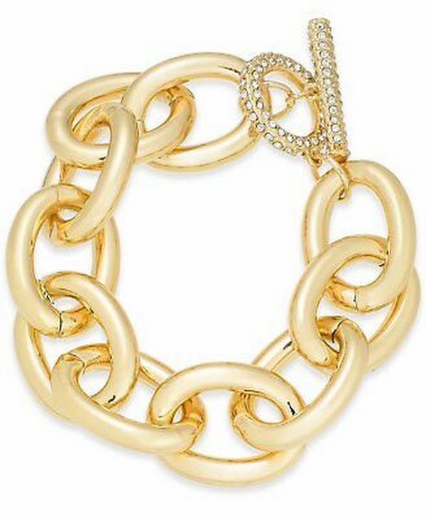 Thalia Sodi Gold-Tone Pavé Large Link Bracelet