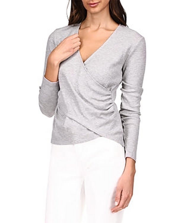 Michael Michael Kors Waffle Knit Wrap Front Top