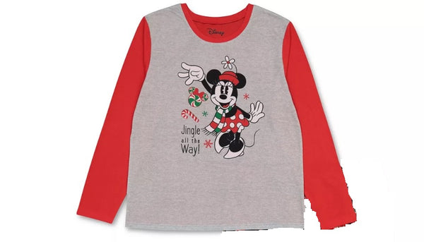 Family Pajamas Womens Minnie Mouse Christmas Pajama Top, Size Small