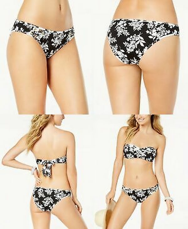 Bar III Womens Printed Hipster Bikini Swim Bottoms