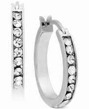 Essentials Small Fine Crystal Small Hoop Earrings