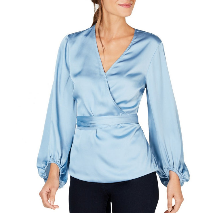 INC International Concepts I.N.C. Belted Wrap Top