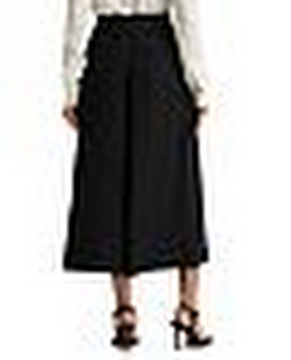 Ralph Lauren Womens Black Pleated Georgette Culotte Pants, Size 18