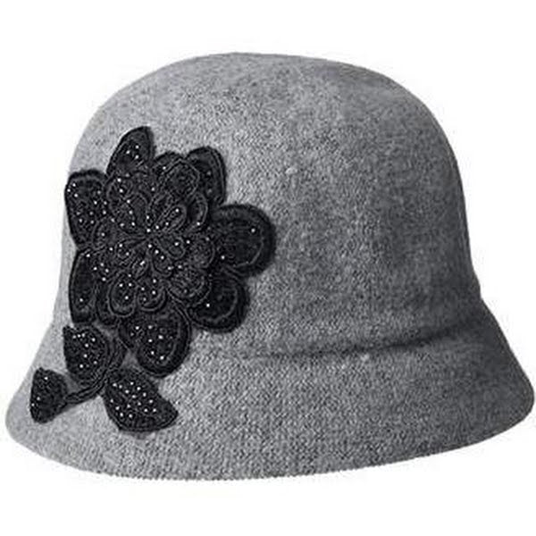 August Hat Company August Hats Wool Blend Applique Melton Cloche Hat