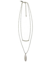 Inc Silver-Tone Crystal Bar and Drop Layered Pendant Necklace, 17 + 3 Extender
