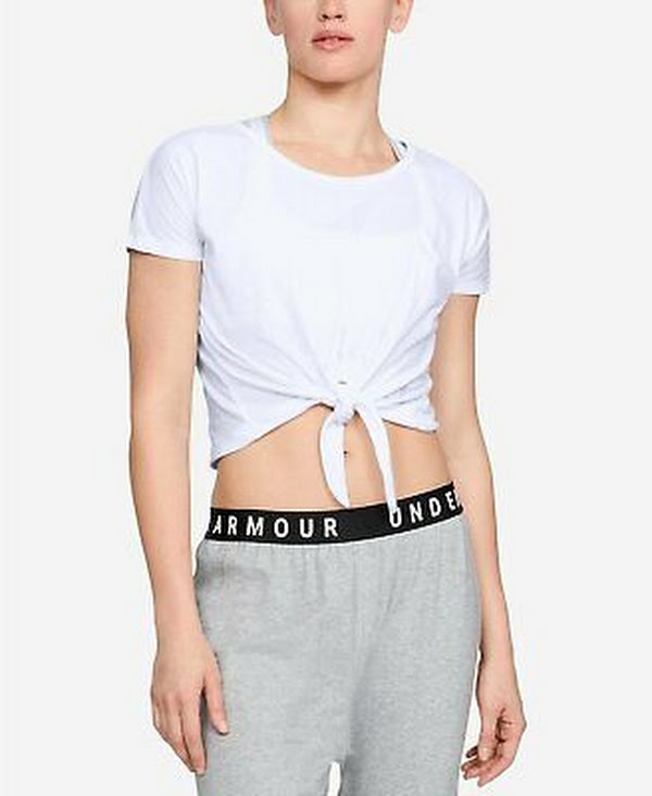 Under Armour Front-Tie Cropped T-Shirt