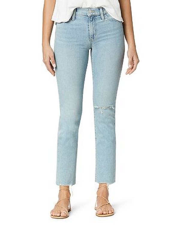 Joes Womens the Lara Distressed Crop Cigarette Jeans Blue 30
