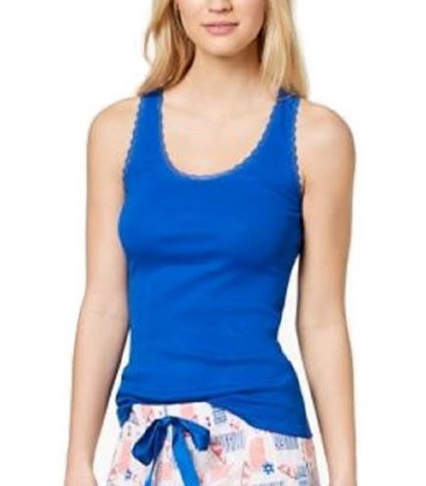 Jenni By Jennifer Moore Solid Tank Top, Large/CobaltSea