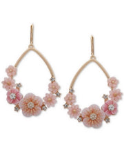 Lonna & Lilly Gold-Tone Crystal Flower Open Drop Earrings – Pink