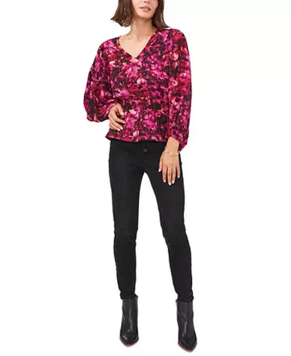 Vince Camuto Printed Peplum Blouse, Size XS – Vanessa Jane