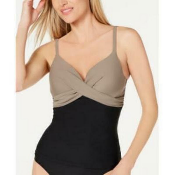 Island Escape Gemini Colorblocked Push-up Tankini Top