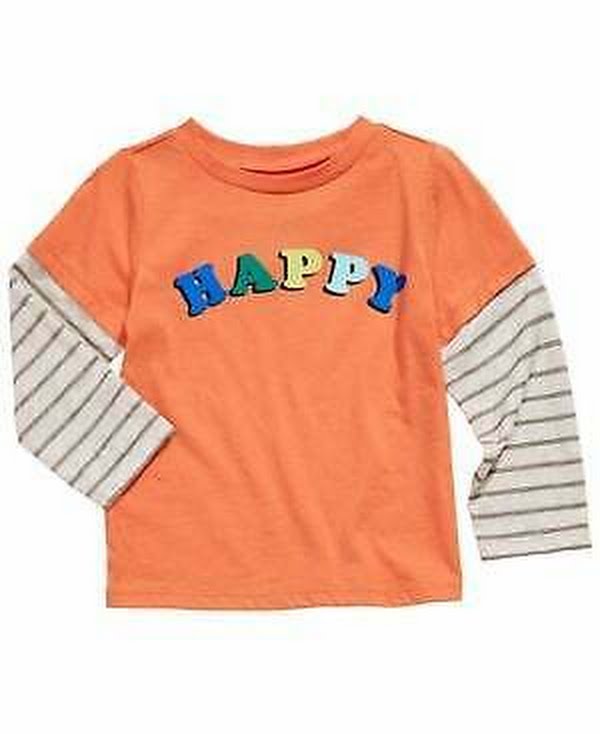 First Impressions Baby Boy Happy-Print Layered Look Tee