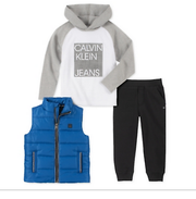Calvin Klein Boys Nylon Vest Logo Hoodie and Pants