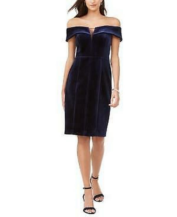 Vince Camuto Womens Strapless Velvet Dress