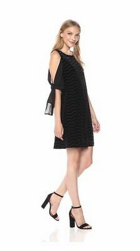 Taylor Womens Cold Shoulder Burnout A-Line Chiffon Sleeve Dress, Size 6