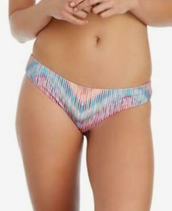 Raisins Juniors Printed Cheeky Bikini Bottoms,Size Medium