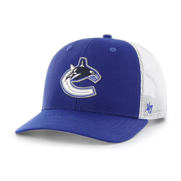 NHL Vancouver Canucks Men's SP17 Trucker Structured Flex Cap, Blue, Small/Medium