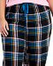 Jenni Plus Size Cotton Plaid Pajama Pants, Size 3X