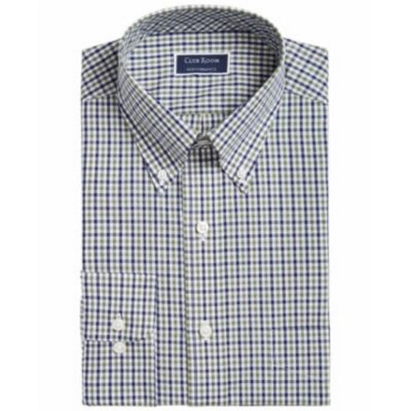 Club Room Mens Classic/Regular Fit  Multi Gingham Dress Shirt