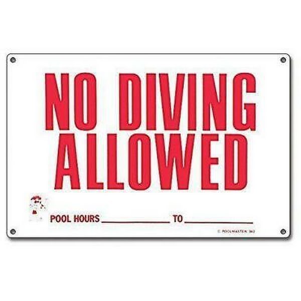 Poolmaster 40342 No Diving Allowed Sign for Residential or Commercial Pools