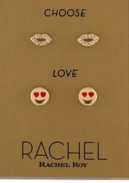 RACHEL Rachel Roy Mixed-Tone 2-Pc. Set Pavé Love Stud Earrings