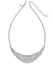 INC Silver-Tone Scattered Crystal Statement Necklace 17 + 3 extender