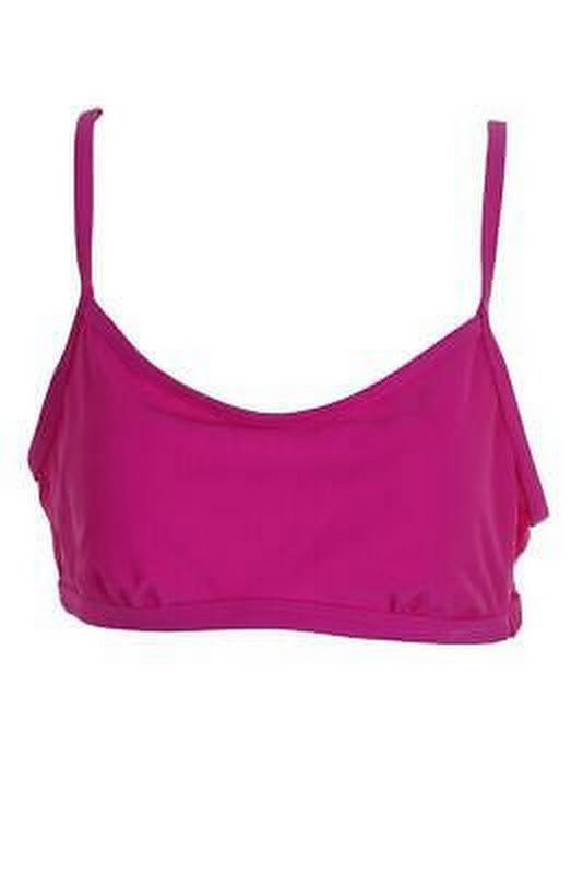 Gossip Pink Sporty Lattice-Back Bikini Top