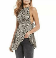 Free People Womens Mid Summers Day Printed Halter Tunic Top, Size XS