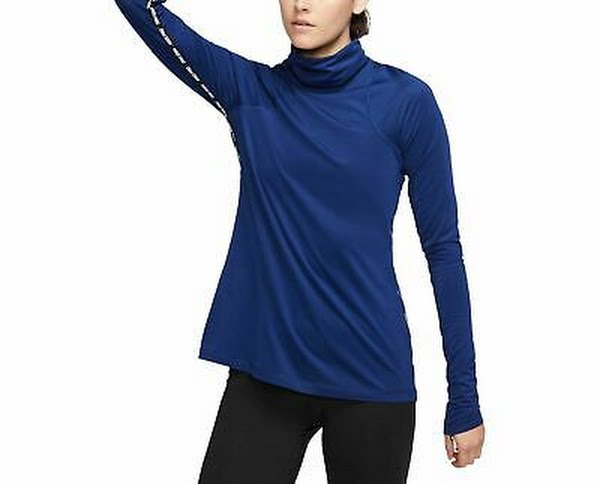 Nike Women’s Pro Warm Metallic Funnel Neck Long Sleeve Shirt, Size Large