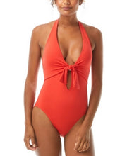 Vince Camuto Knot-Front Halter One-Piece Swimsuit