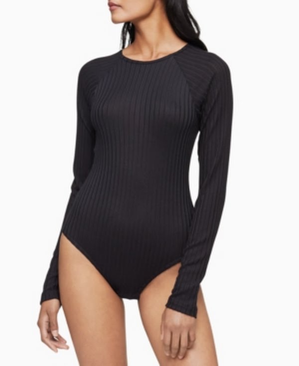 Calvin Klein Ribbed Lounge Bodysuit, Size Small