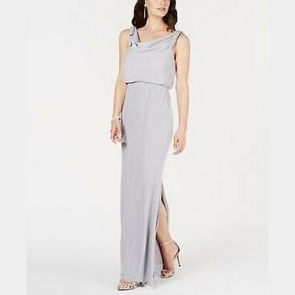 Adrianna Papell Blouson Cowlneck Gown