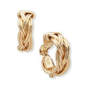 Anne Klein Gold-Tone Small Braided Clip-on Hoop Earrings, 0.75