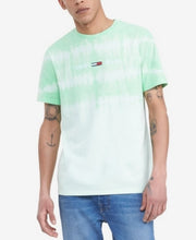 Tommy Jeans Mens Green Tie Dye Classic Fit T-Shirt, Size Medium