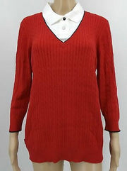 Ralph Lauren Women's Active Golf 2 Cable Knit Sweater, Size XL/Red
