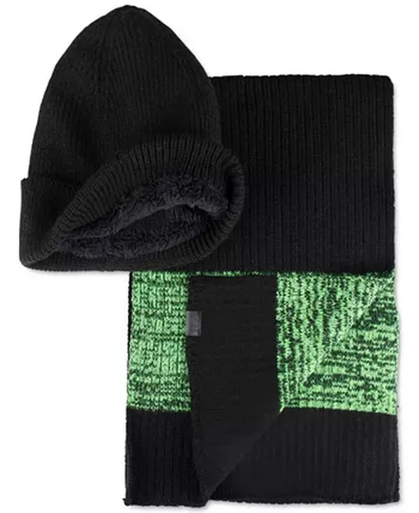 Kenneth Cole Reaction Men’s Neon Beanie and Scarf Set, OS