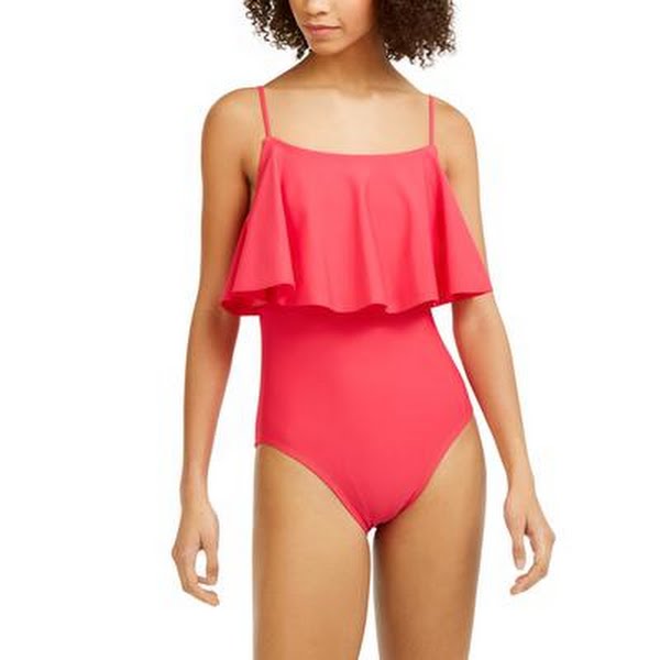 Tommy Hilfiger Magenta Flutter One Piece Swimsuit, Us 16