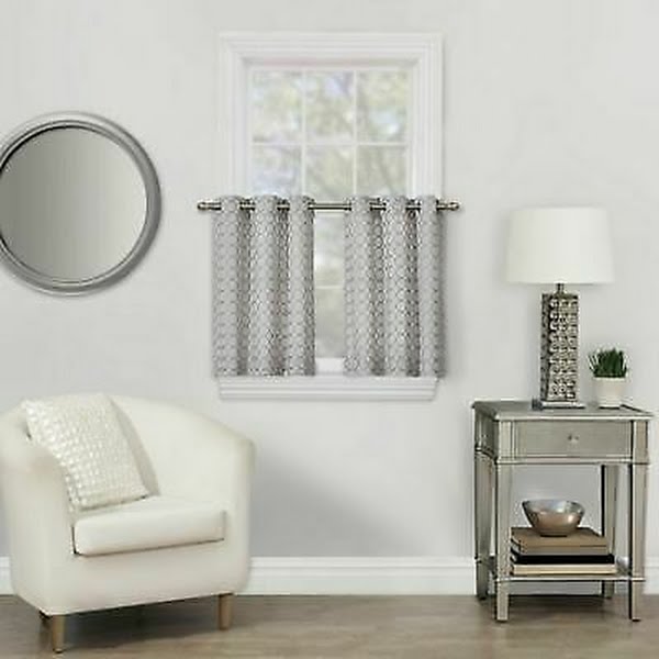 Rings 50x24-Inch Grommet Window Curtain Tier Single Panel in Grey