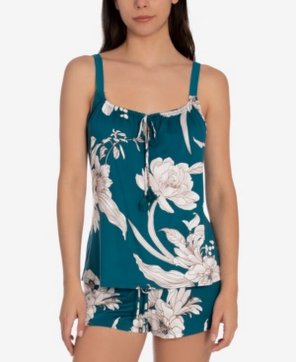 Linea Donatella Floral-Print Cami Top, Size XL
