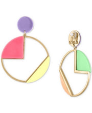 Rachel Rachel Roy Gold-Tone Multicolor Geometric Circle Drop Clip-on Earrings