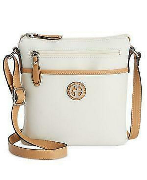 Giani Bernini Saffiano Crossbody, White/Silver