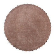 Destination Summer Lindos Round Placemat With Beaded Trim in Mocha (Pack of 6)
