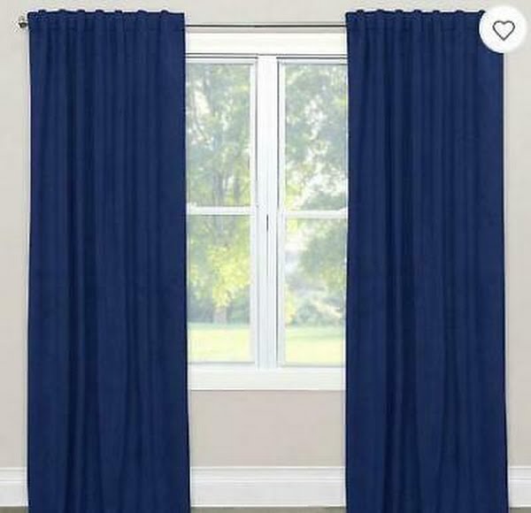 Skyline Velvet 84-Inch Rod Pocket/Back Tab Window Curtain Panel in Navy