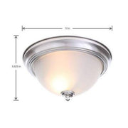 Commercial Electric 13 Inches 2 Light Brushed Nickel Ceiling Frosted Glass