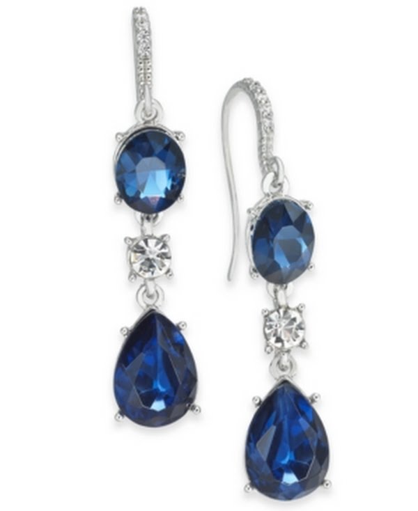 Charter Club Crystal and Stone Linear Drop Earrings