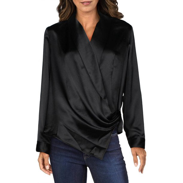 Alfani Draped Faux-Wrap Blouse