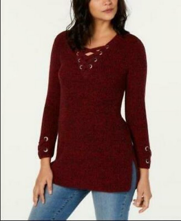 Style & Co Petite Lace-up Tunic