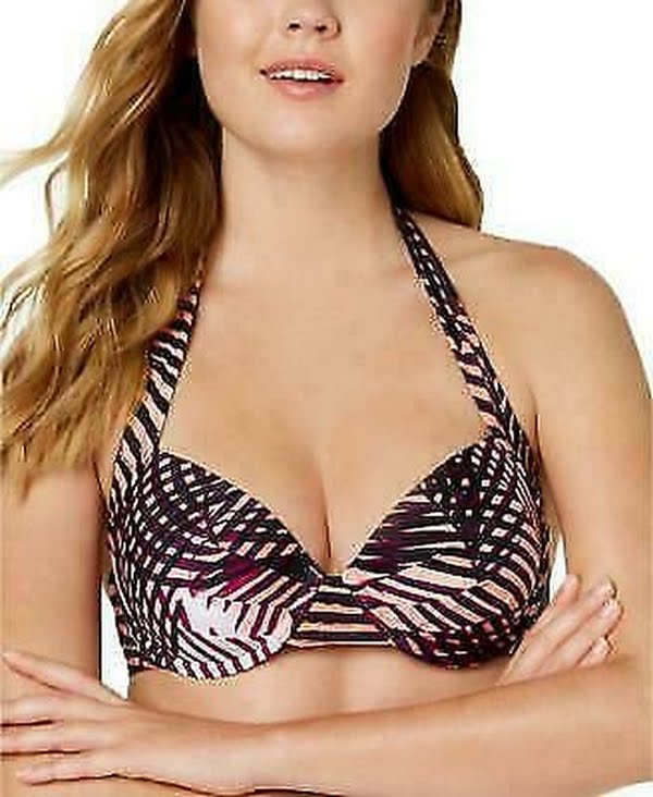 Calvin Klein Womens Printed Underwire Bikini Top