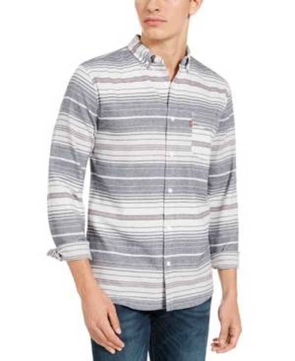 Levis Mens Avalon Striped Flannel Shirt